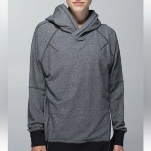 Lululemon Women’s Sz 4 Om & Roam Heathered Gray Black Pullover Zippered Hoodie